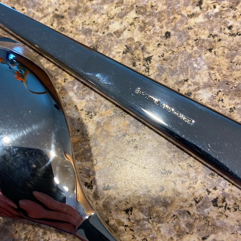 Barenthal Stainless 18/10 Serving Fork and Spoon France Silver